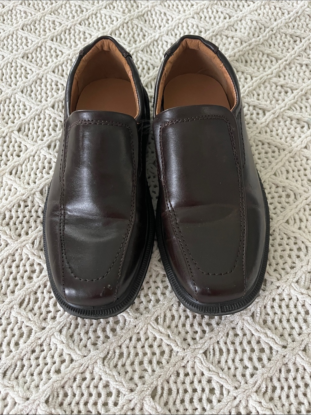 Deer Stags Boys Dark Brown Slip-On Dress Shoes
